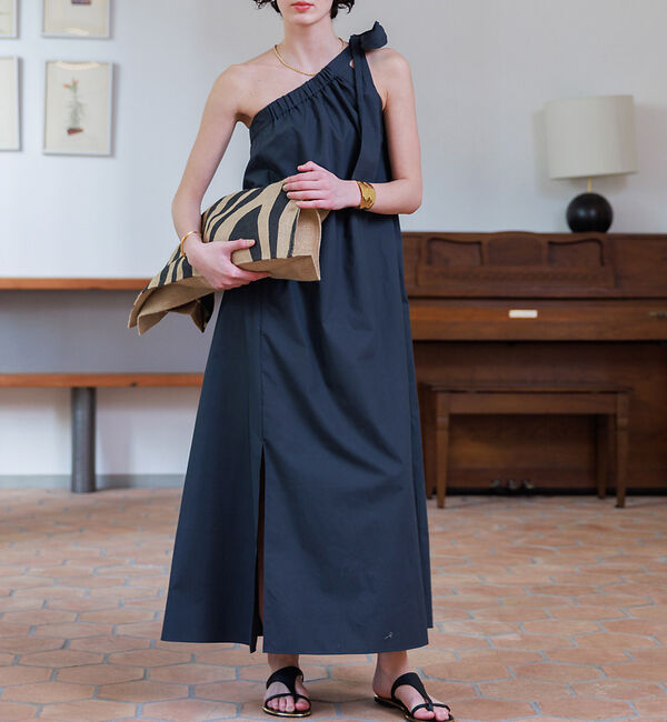 Rouge vif「ワンショルダーワンピース」|ワンピース|チャコールグレー