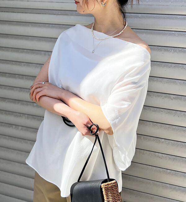 Rouge vif「アシンメトリーデザインブラウス」|シャツ・ブラウス|ホワイト