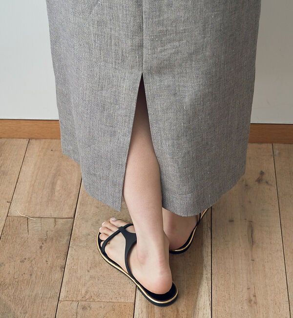 Rouge vif「ラメリネンスリットスカート」|スカート|