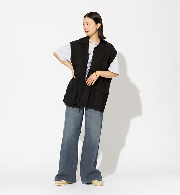 Rouge vif「【SOMETHING/サムシング】LISA ワイド デニムパンツ」|デニム|