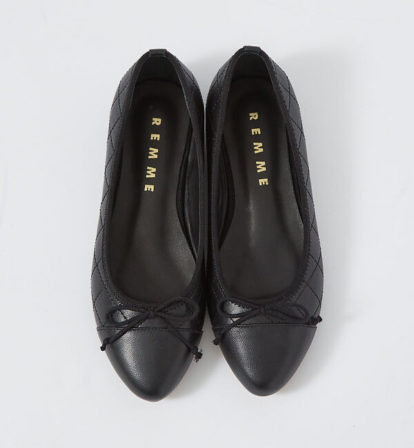 Rouge vif「【REMME / レメ】キルティングバレエシューズ / シルバー / ブラック」|バレエシューズ|