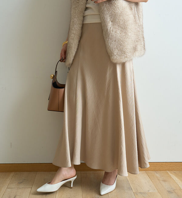 Rouge vif「切替フィブリルマキシスカート」|スカート|ベージュ