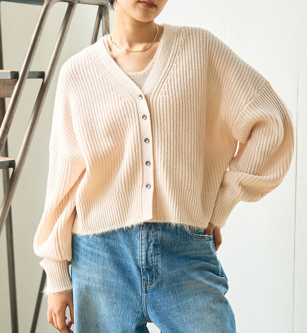 Rouge vif「【２点セット】ウール混フェザーラインアンサブルニット」|ニット・セーター|ピンク