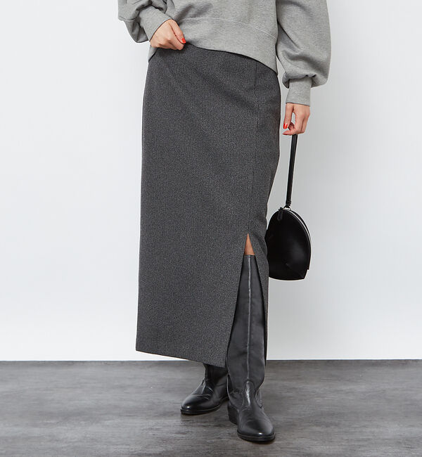 Rouge vif「【セットアップ対応】ニードルパンチ千鳥柄タイトスリットスカート」|スカート|チャコールグレー