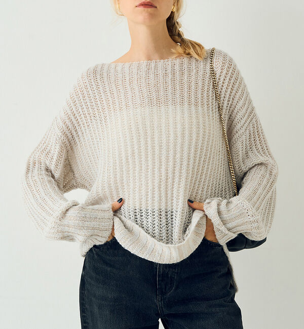 Rouge vif「シアーモヘヤミックス畔プルオーバー」|ニット・セーター|サックスブルー