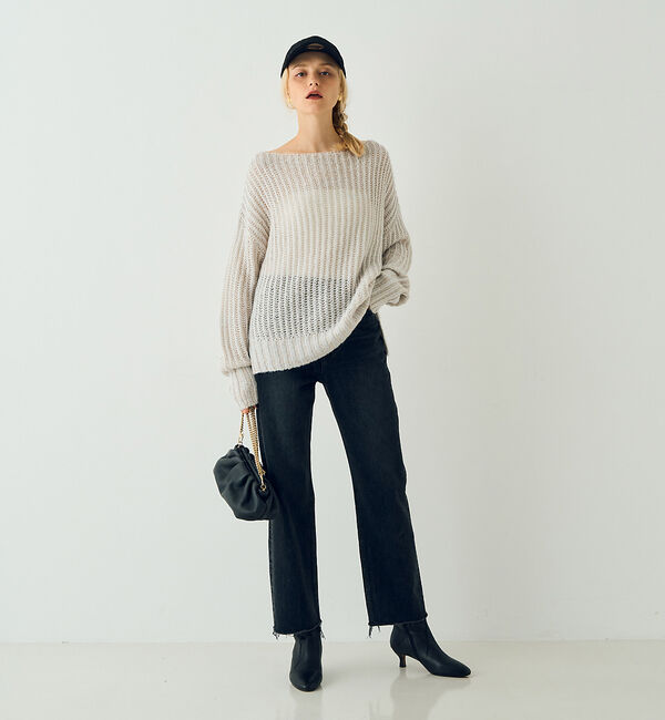 Rouge vif「シアーモヘヤミックス畔プルオーバー」|ニット・セーター|