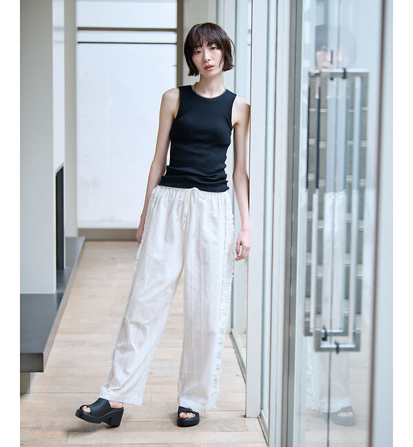 Rouge vif「【Le Melange/ル・メランジュ】カットドビー イージーパンツ / フリン」|その他|