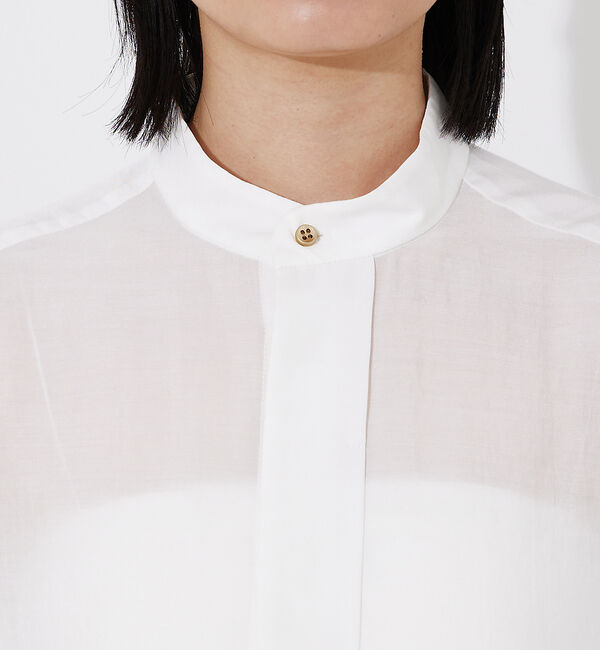 Rouge vif「ライトシアーサテンコンビシャツ」|シャツ・ブラウス|