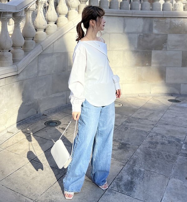 Rouge vif「【一部店舗限定】アシメオフショルブラウス」|シャツ・ブラウス|