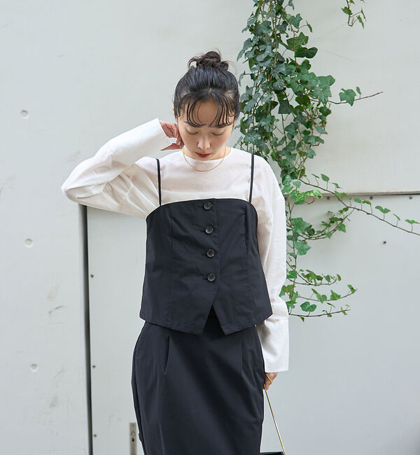 Rouge vif「クルーネック袖ギャザーシアーブラウス」|シャツ・ブラウス|