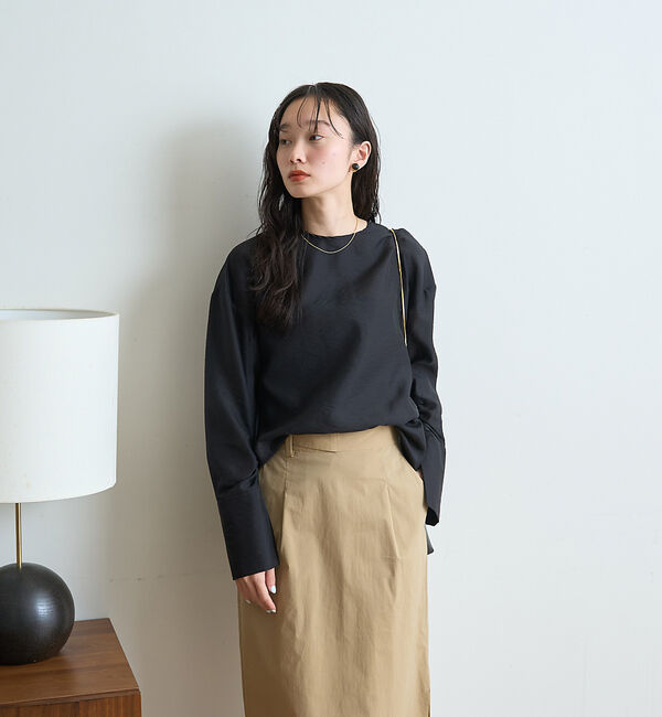 Rouge vif「クルーネック袖ギャザーシアーブラウス」|シャツ・ブラウス|