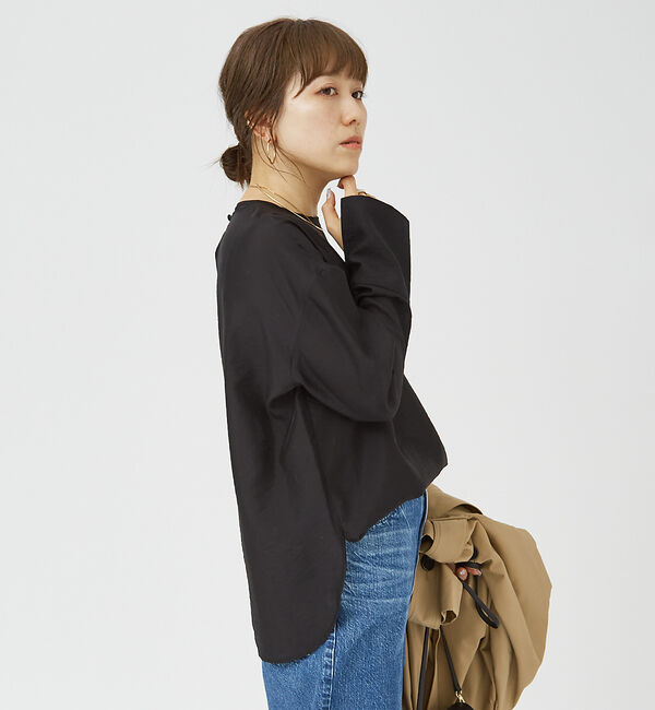 Rouge vif「クルーネック袖ギャザーシアーブラウス」|シャツ・ブラウス|