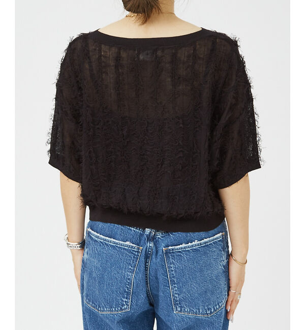 Rouge vif「シアーフリンジニット フレンチプルオーバー」|ニット・セーター|