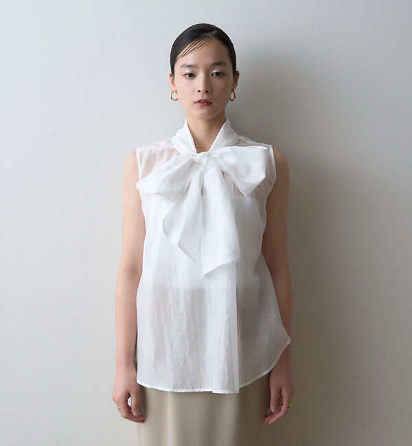 Rouge vif「【一部店舗限定】【北野百笑さん着用】2WAYリボンシアーブラウス」|シャツ・ブラウス|