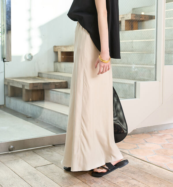 Rouge vif「ヴィンテージライクキュプラバイヤスロングスカート」|スカート|