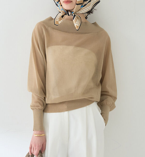 Rouge vif「オフショルシアーニットプルオーバー」|ニット・セーター|ベージュ