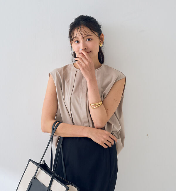 Rouge vif「タック入りノースリーブカットソーブラウス」|シャツ・ブラウス|