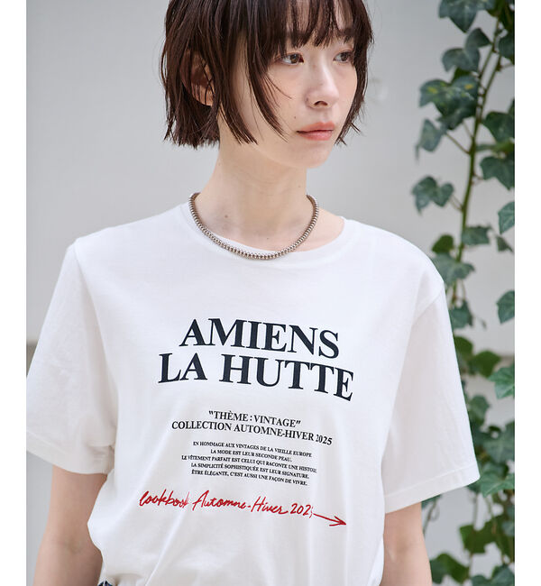 Rouge vif「別注【La Hutte / ラ ユット】フロッキー &times; 刺繍 ロゴTシャツ /」|Tシャツ・カットソー|
