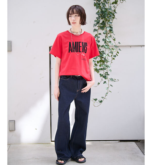 Rouge vif「別注【La Hutte / ラ ユット】フロッキー &times; 刺繍 ロゴTシャツ /」|Tシャツ・カットソー|