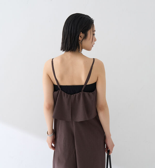 Rouge vif「フレアストレートワイドサロペット」|オールインワン|