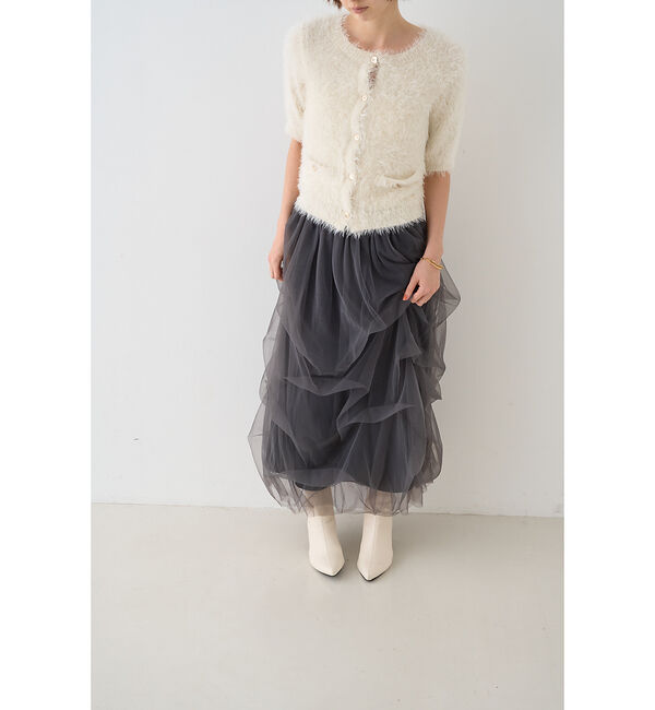 Rouge vif「【一部店舗限定】ハーフスリーブシャギーニットカーディガン」|ニット・セーター|