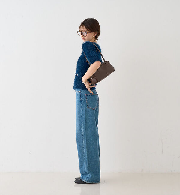 Rouge vif「【一部店舗限定】ハーフスリーブシャギーニットカーディガン」|ニット・セーター|