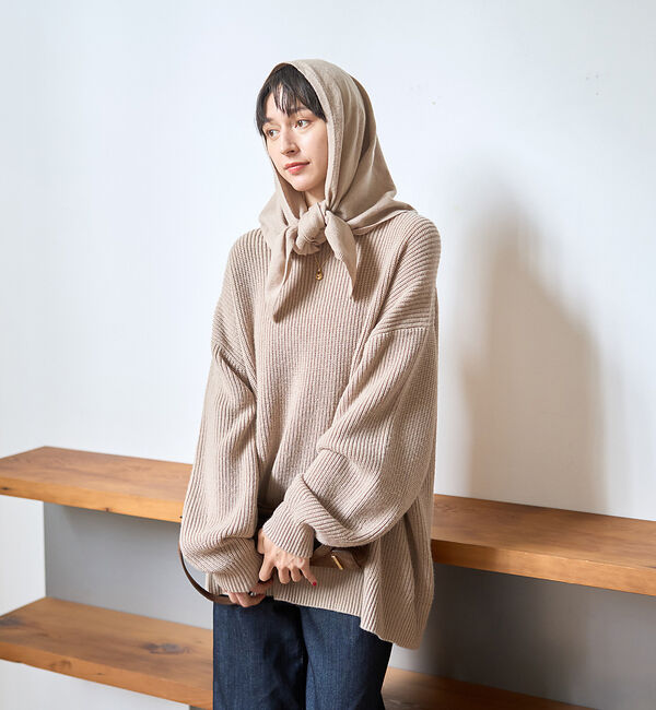 Rouge vif「【ストールセット】ポケット付片畦ニットプルオーバー」|ニット・セーター|