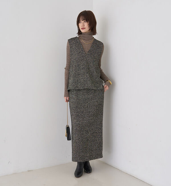 Rouge vif「【セットアップ対応】ポリウーリングカルゼVネックベスト」|ベスト・ジレ|