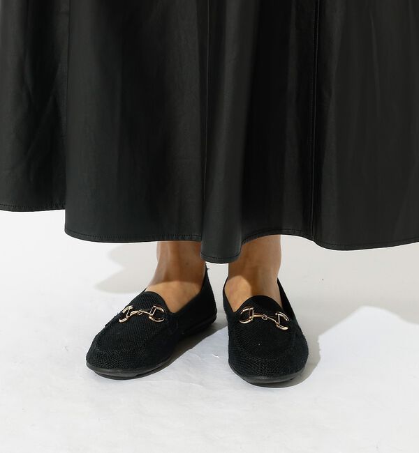 Rouge vif「【ALBEROLA / アルベローラ】ラフィア調 ビットローファー / フラット」|パンプス|