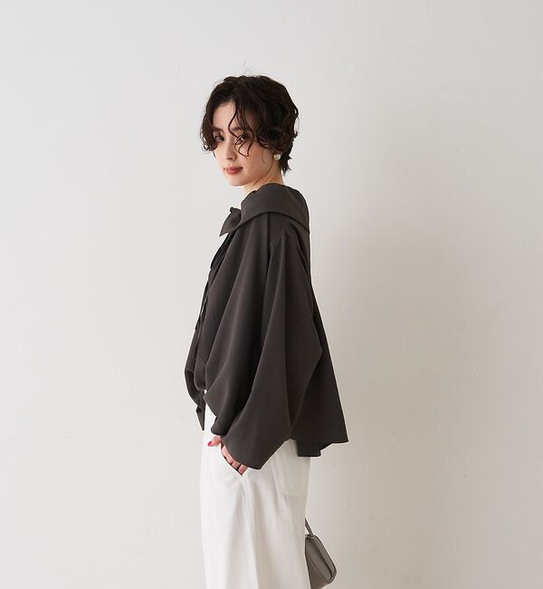 Rouge vif「オーバーカラー変形 テントラインブラウス」|シャツ・ブラウス|