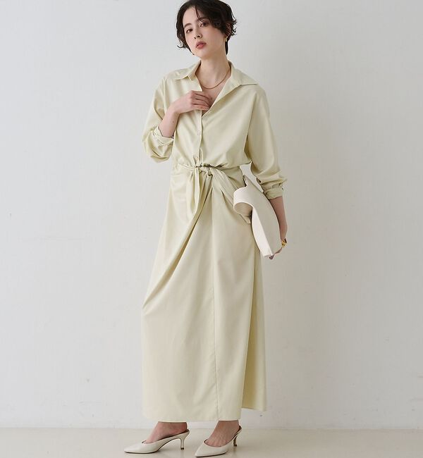 Rouge vif「ドレープウエストリボンワンピース」|ワンピース|アイボリー