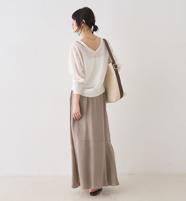 Rouge vif「ネックスリットVネックシアーカーディガン/ニット」|カーディガン|