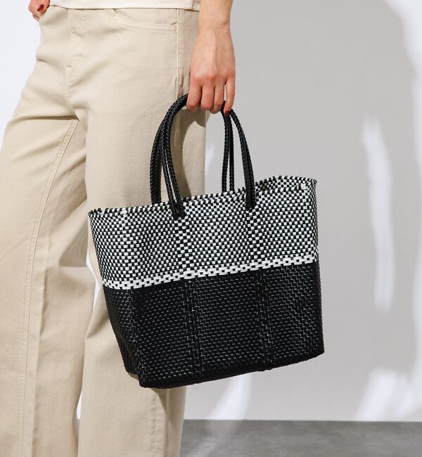 Rouge vif「【MOON BIRD/ムーンバード】手編みのメルカドバッグM/かごバッグ/軽量/」|かごバッグ|