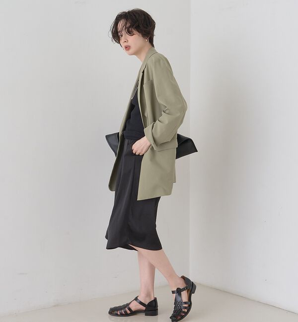 Rouge vif「シックサテンハーフパンツ/ワイドキュロット/ウエストゴム」|その他|