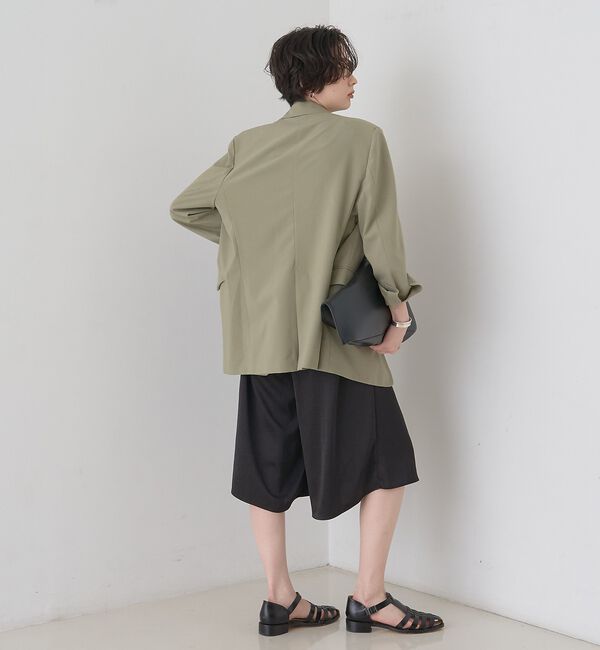 Rouge vif「シックサテンハーフパンツ/ワイドキュロット/ウエストゴム」|その他|