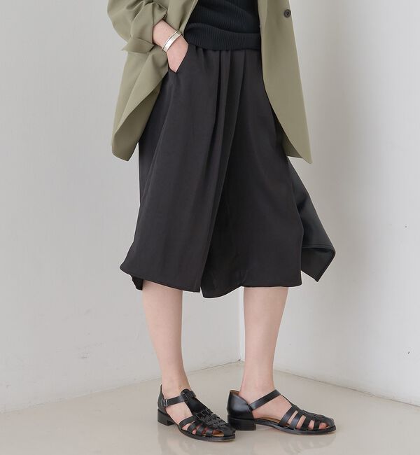 Rouge vif「シックサテンハーフパンツ/ワイドキュロット/ウエストゴム」|その他|