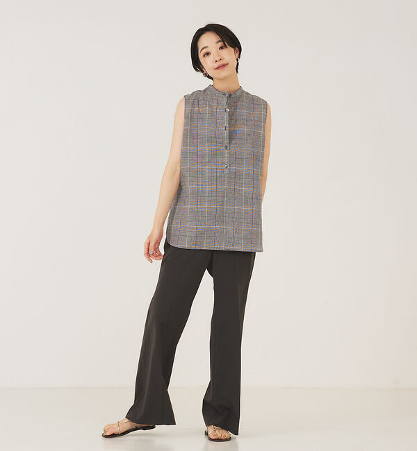 qualite「スタンド2wayチュニックブラウス」|シャツ・ブラウス|