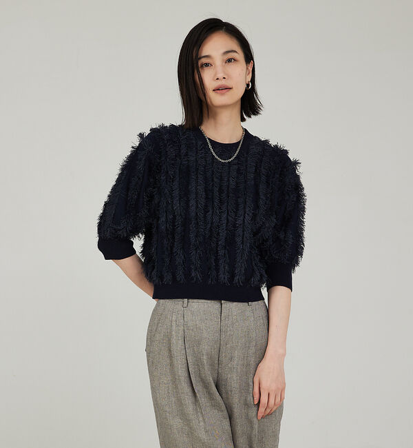 qualite「フリンジニットプルオーバー」|ニット・セーター|