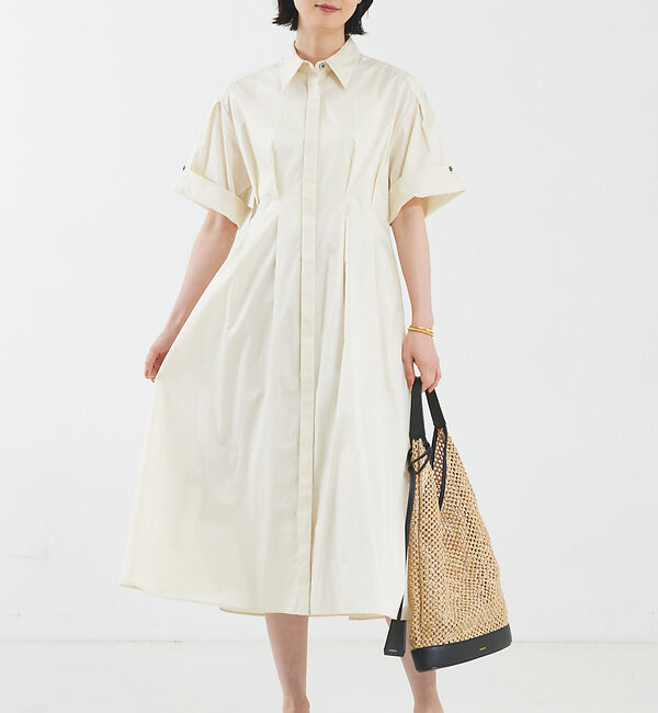 qualite「ツイストタックワンピース」|ワンピース|アイボリー