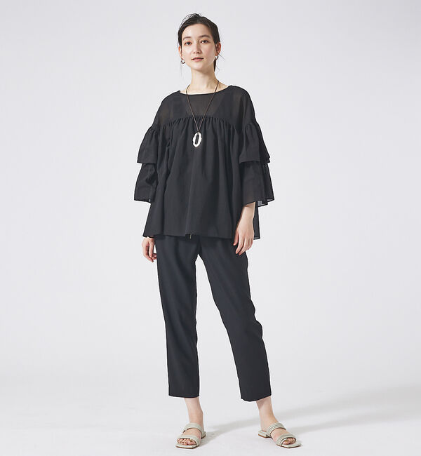 qualite「【2WAY】シフォンフリルブラウス」|シャツ・ブラウス|