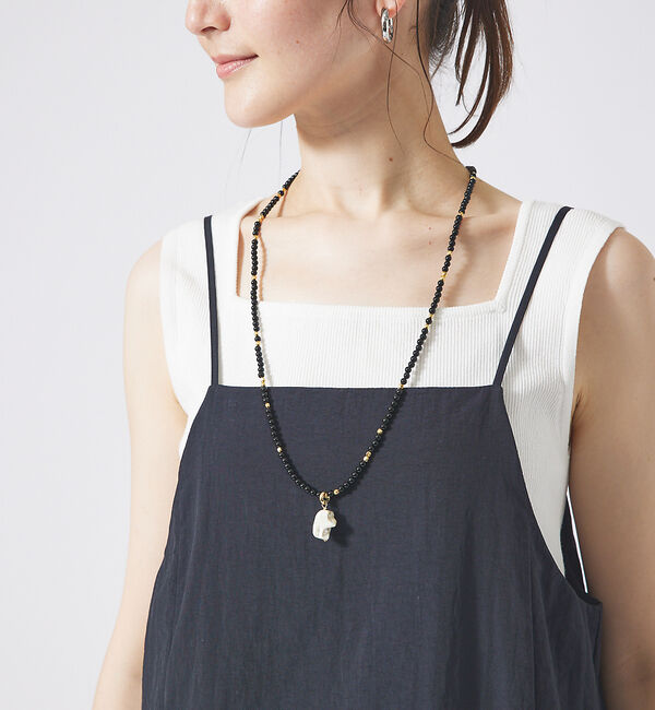 qualite「シェルチェーンネックレス」|ネックレス|ブラック