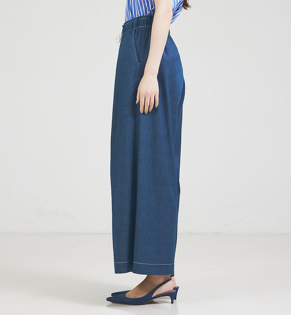 qualite「コットンリヨセルデニムワイドパンツ」|デニム|