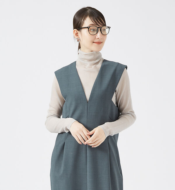 qualite「シャイニーリブニット」|ニット・セーター|