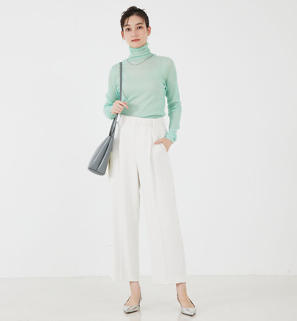 qualite「シャイニーリブニット」|ニット・セーター|