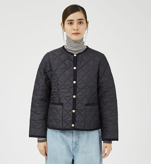 qualite「【TRADITIONAL WEATHERWEAR】キルティングノーカラーブルゾン」|ブルゾン・スタジャン|