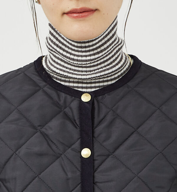 qualite「【TRADITIONAL WEATHERWEAR】キルティングノーカラーブルゾン」|ブルゾン・スタジャン|