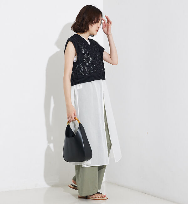 qualite「ソフトオーガンジーロングブラウス」|シャツ・ブラウス|