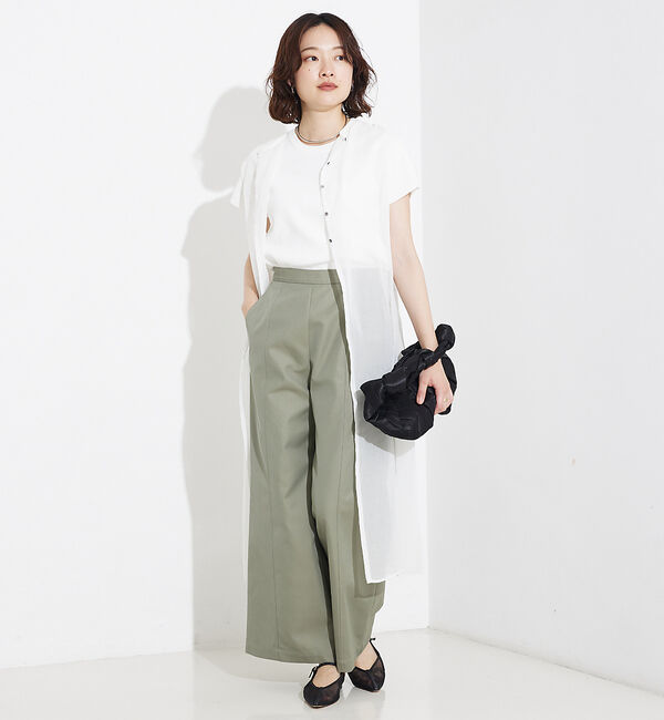 qualite「ソフトオーガンジーロングブラウス」|シャツ・ブラウス|