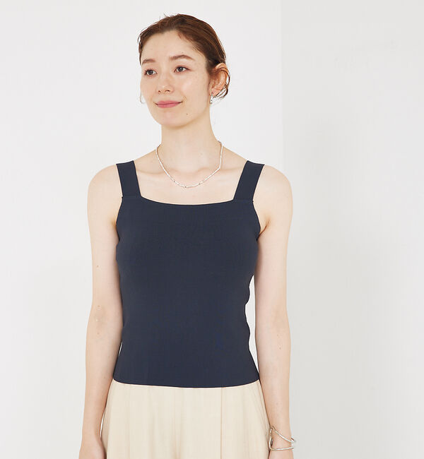 qualite「【セットアップ対応】接触冷感/レーヨンストレッチニットノースリーブ」|キャミソール|