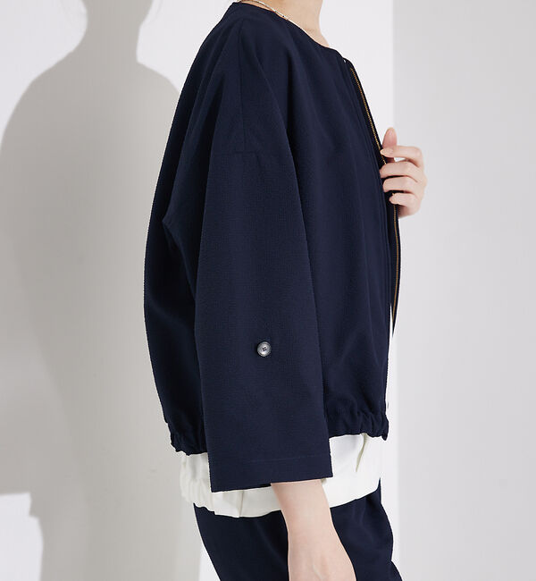 qualite「【接触冷感＆吸水速乾＆UV】シアサッカーブルゾン /セットアップ対応」|ブルゾン・スタジャン|